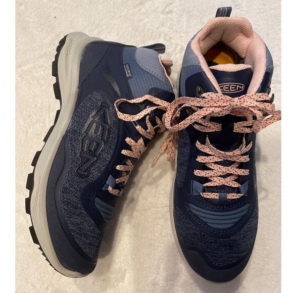 KEEN Terradora Flex Mid Height Waterproof Hiking Boots 7.5 Vintage Indigo/Peach - Picture 5 of 12